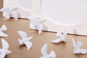 3/4" Mini Flying White Plastic Dove
