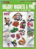 Holiday Magnets & Pins in Plastic Canvas