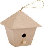 3"X2 3/4" Paper Mache Birdhouse