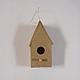 1 3/4"x4" Paper Mache Birdhouse