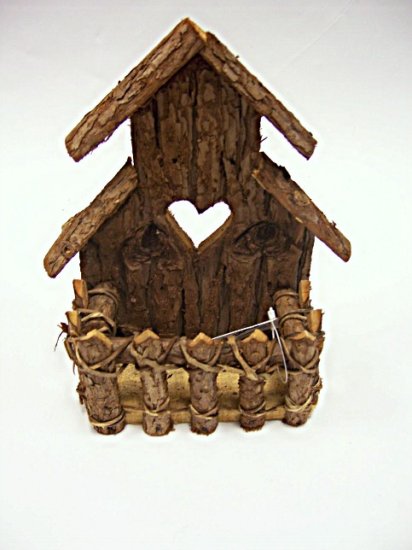 8\" Wood Bird House Planter
