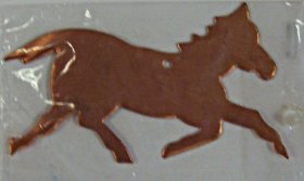 4"X1 1/4" Copper Horse Shape