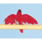 4" Red Feathered Flying Cardinal