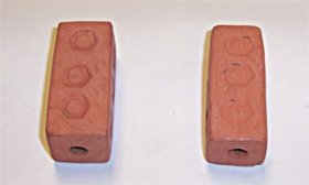 1"x2" Brick Shaped Clay Bead