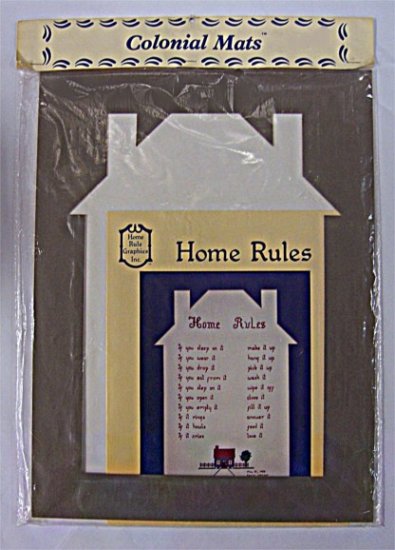 12\" x 16\" House Mat w/\'Home Rules\' pattern book