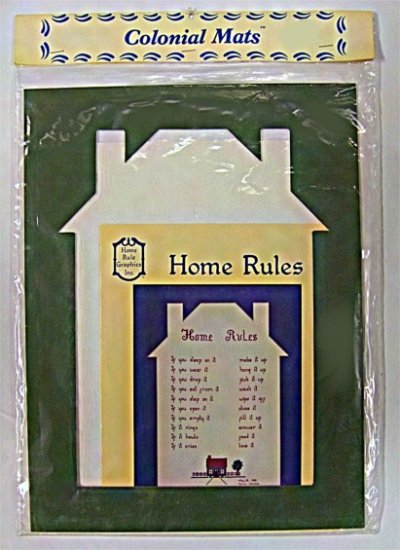 12\" x 16\" House Mat w/\'Home Rules\' pattern book