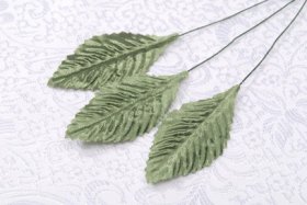 2 1/2" Green Silk Single Rose Leaf