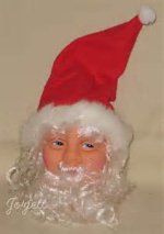Vintqage 4 1/4" Old Fashioned Santa Head w/ Hat