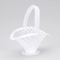 3\" White Plastic Lace Basket