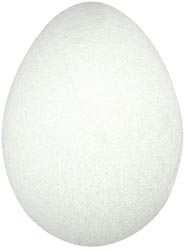White Styrofoam Egg 3-1/16\"X2-15/16\"
