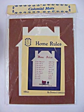 12" x 16" House Mat w/'Home Rules' pattern book