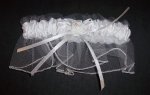 18" White Cloth Covered Stem Wire 22 Gauge