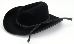 3" Minature Velvet-Like Cowboy Hat W/ Rope Trim