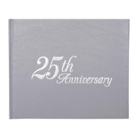 25th Anniversary Silver Embossed Guest Book